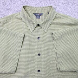 Royal Robbins Shirt Mens XL Green Relaxed Fit Modal Rayon/Polyester Short Sleeve